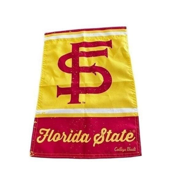 FSU Seminoles Vintage Retro Throwback Garden Flag Banner & ID HOLDER lot - Picture 3 of 5